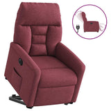 Fauteuil inclinable électrique rouge bordeaux tissu