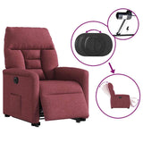 Fauteuil inclinable électrique rouge bordeaux tissu