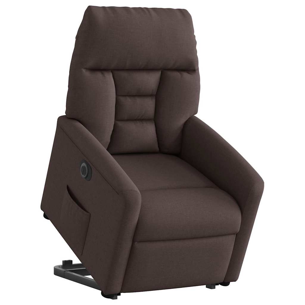 Fauteuil inclinable électrique marron foncé tissu