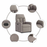 Fauteuil inclinable électrique taupe tissu