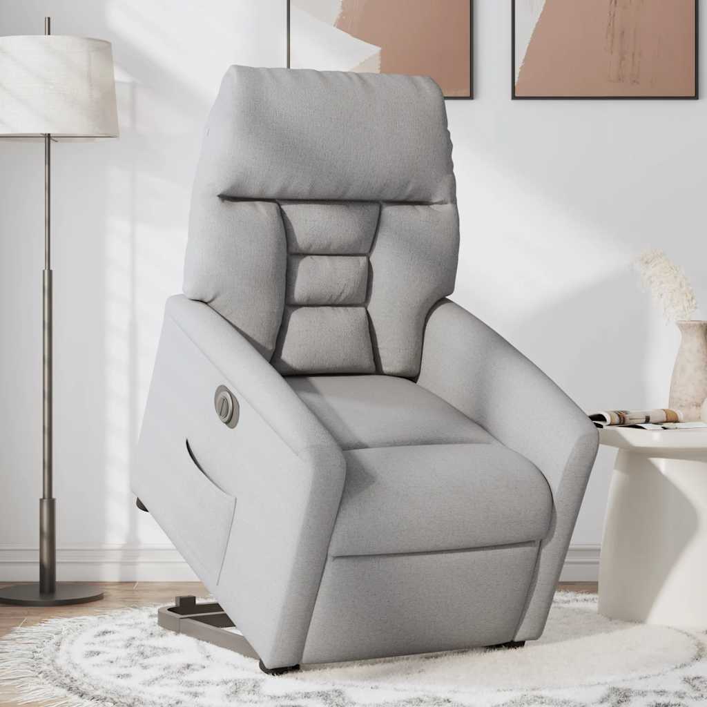 Fauteuil inclinable électrique gris nuage tissu