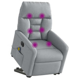 Fauteuil inclinable de massage électrique Gris clair Tissu