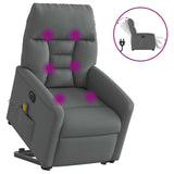 Fauteuil inclinable de massage électrique Gris foncé Tissu