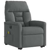 Fauteuil inclinable de massage électrique Gris foncé Tissu