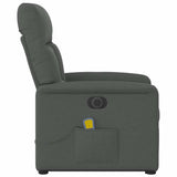 Fauteuil inclinable de massage électrique Gris foncé Tissu