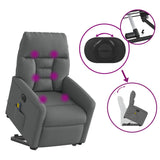 Fauteuil inclinable de massage électrique Gris foncé Tissu