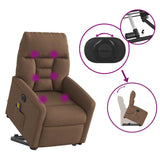 Fauteuil inclinable de massage électrique Marron Tissu