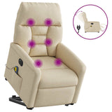 Fauteuil inclinable de massage électrique Crème Tissu