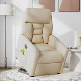 Fauteuil inclinable de massage électrique Crème Tissu
