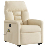 Fauteuil inclinable de massage électrique Crème Tissu