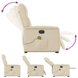 Fauteuil inclinable de massage électrique Crème Tissu