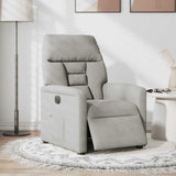 Fauteuil inclinable électrique gris clair tissu microfibre