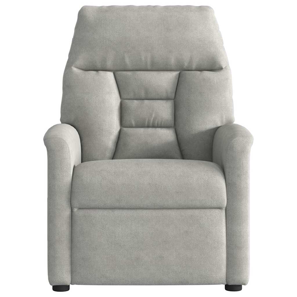 Fauteuil inclinable électrique gris clair tissu microfibre