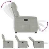 Fauteuil inclinable électrique gris clair tissu microfibre