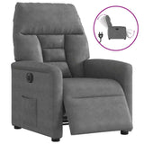 Fauteuil inclinable électrique gris foncé tissu microfibre