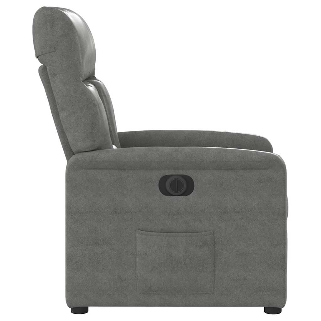 Fauteuil inclinable électrique gris foncé tissu microfibre