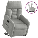 Fauteuil inclinable gris clair tissu microfibre