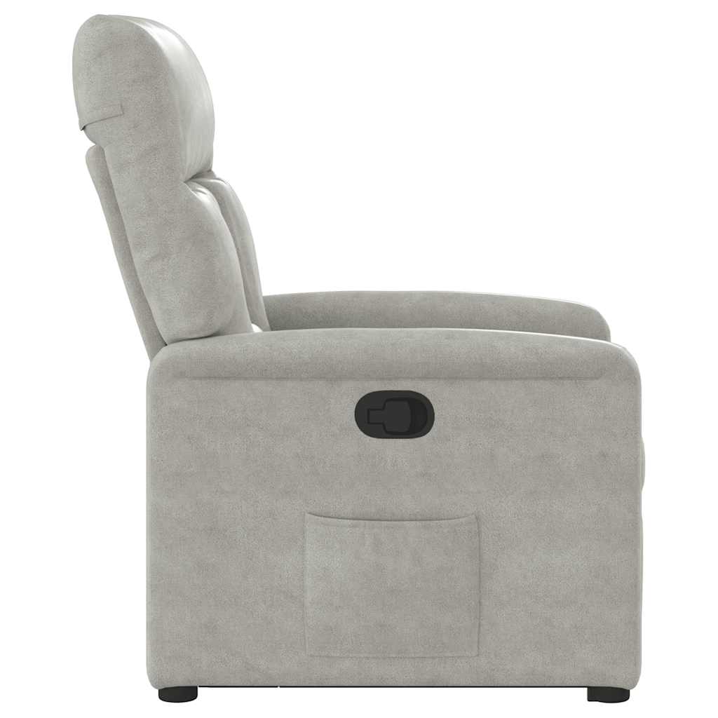 Fauteuil inclinable gris clair tissu microfibre