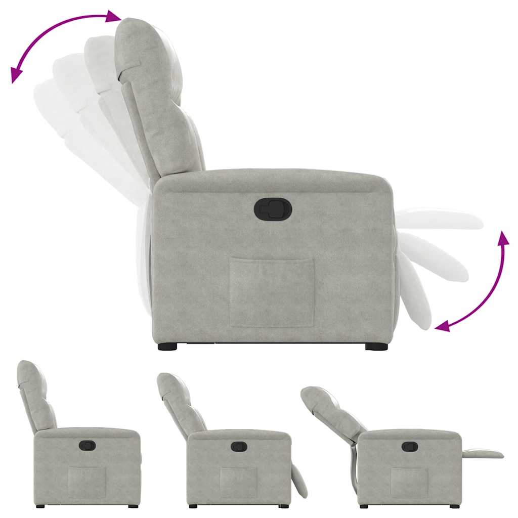 Fauteuil inclinable gris clair tissu microfibre