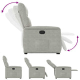 Fauteuil inclinable gris clair tissu microfibre