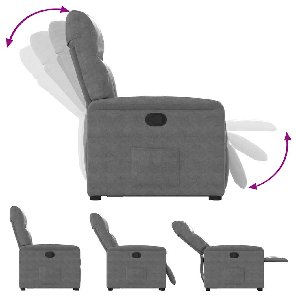 Fauteuil inclinable gris foncé tissu microfibre