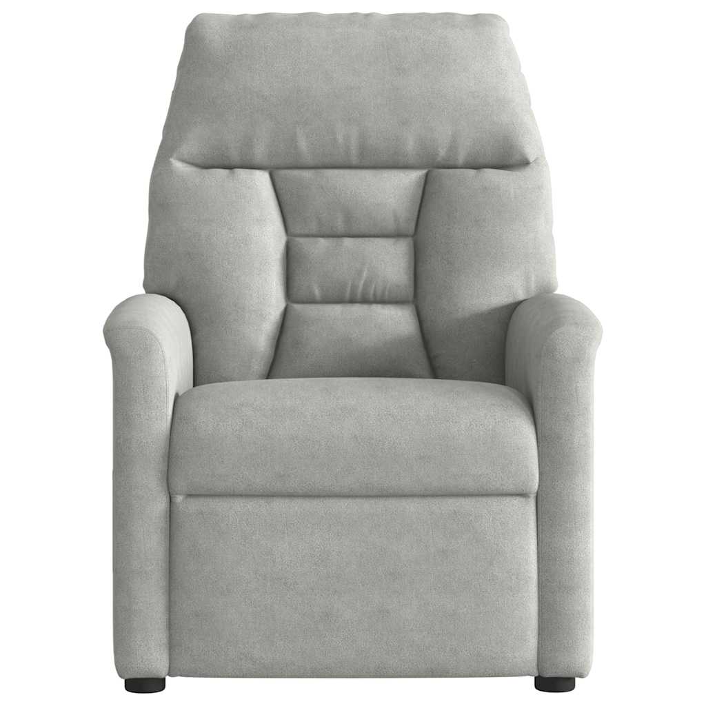 Fauteuil inclinable électrique gris clair tissu microfibre