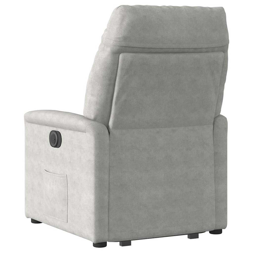 Fauteuil inclinable électrique gris clair tissu microfibre