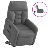 Fauteuil inclinable électrique gris foncé tissu microfibre