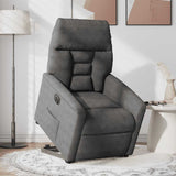 Fauteuil inclinable électrique gris foncé tissu microfibre