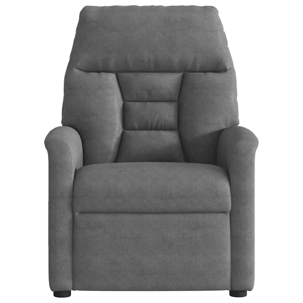 Fauteuil inclinable électrique gris foncé tissu microfibre