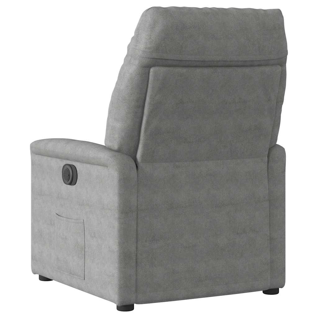 Fauteuil inclinable électrique gris foncé tissu microfibre