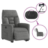 Fauteuil inclinable électrique gris foncé tissu microfibre
