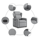 Fauteuil inclinable électrique Gris clair Tissu