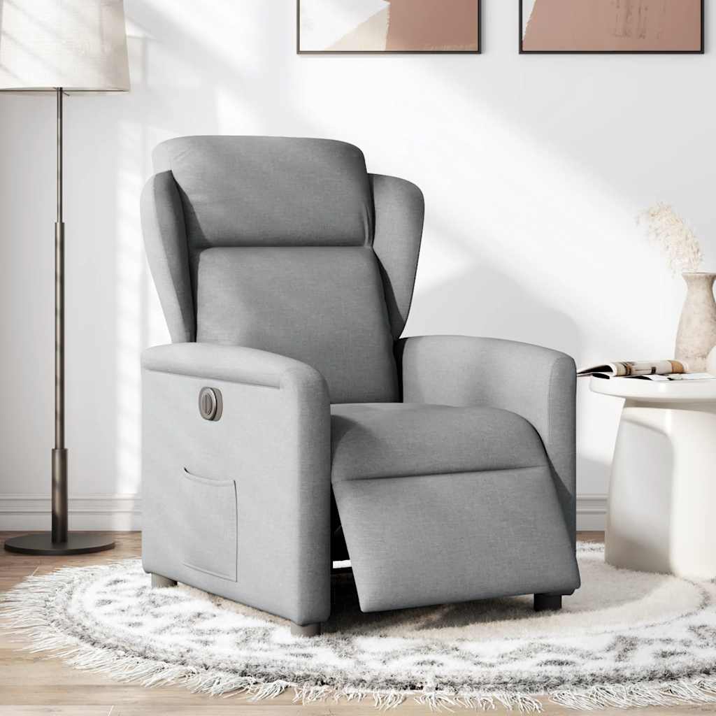 Fauteuil inclinable électrique Gris clair Tissu