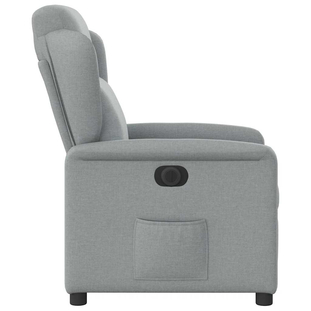 Fauteuil inclinable électrique Gris clair Tissu