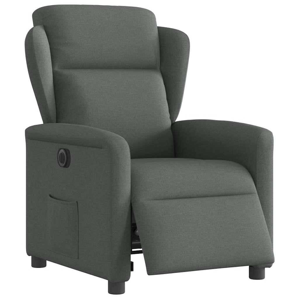 Fauteuil inclinable électrique Gris foncé Tissu