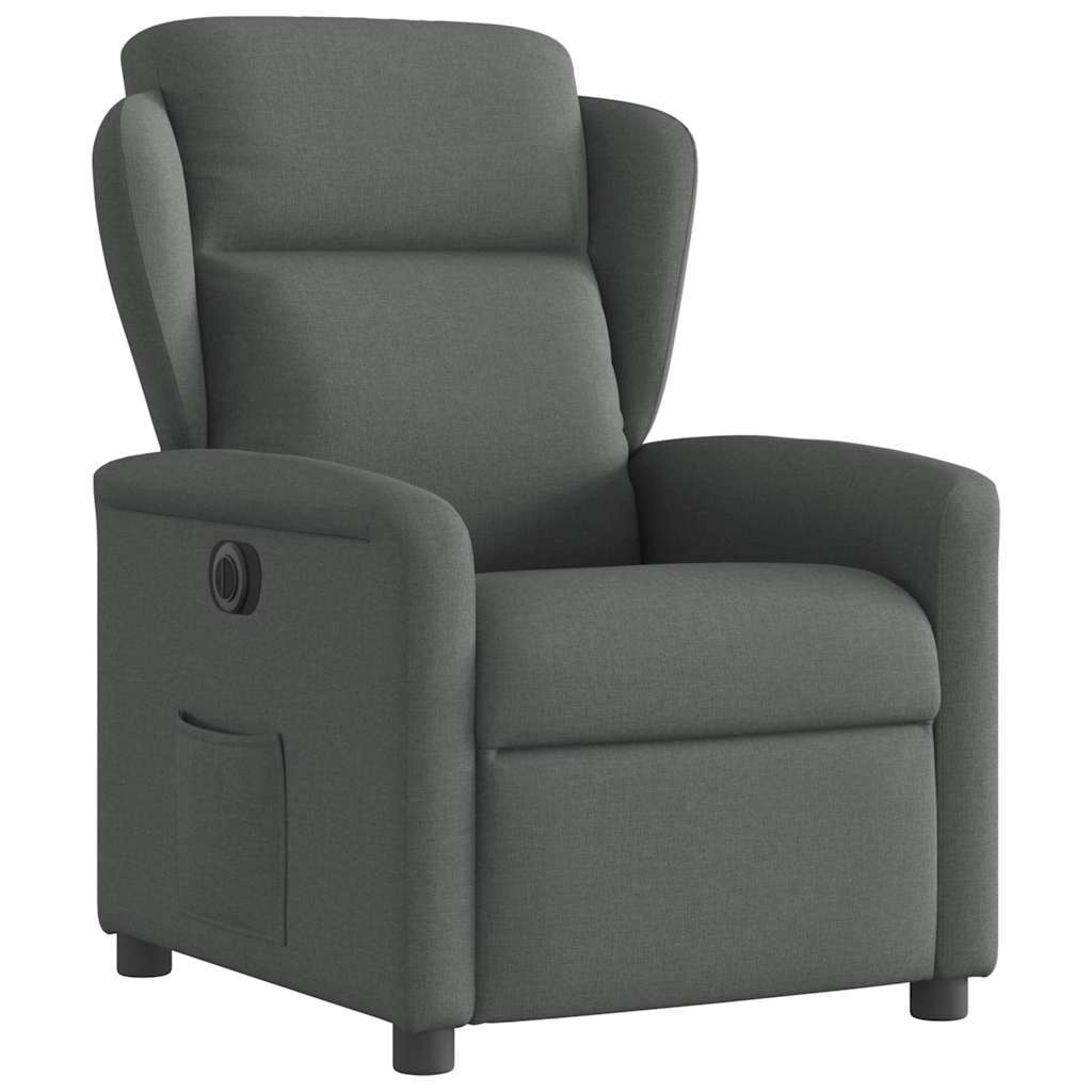 Fauteuil inclinable électrique Gris foncé Tissu