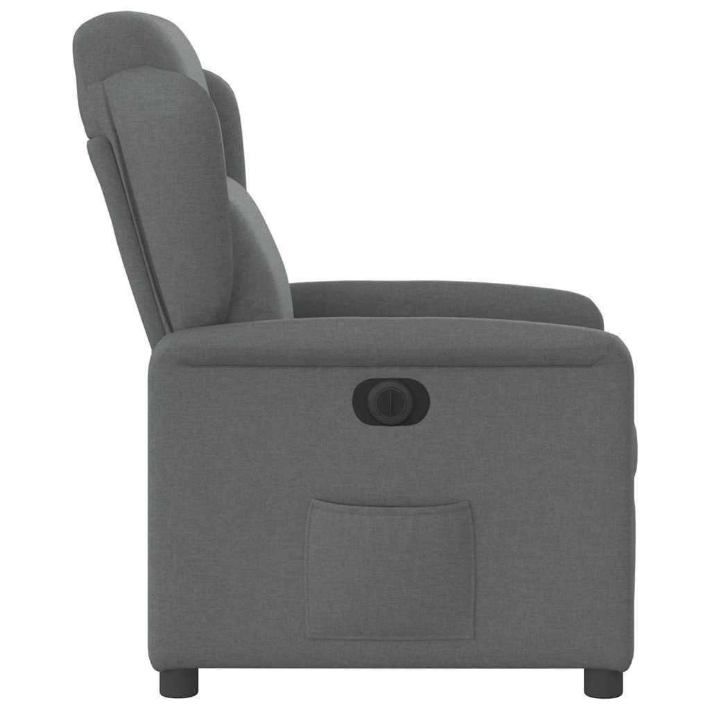 Fauteuil inclinable électrique Gris foncé Tissu