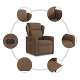 Fauteuil inclinable électrique Marron Tissu