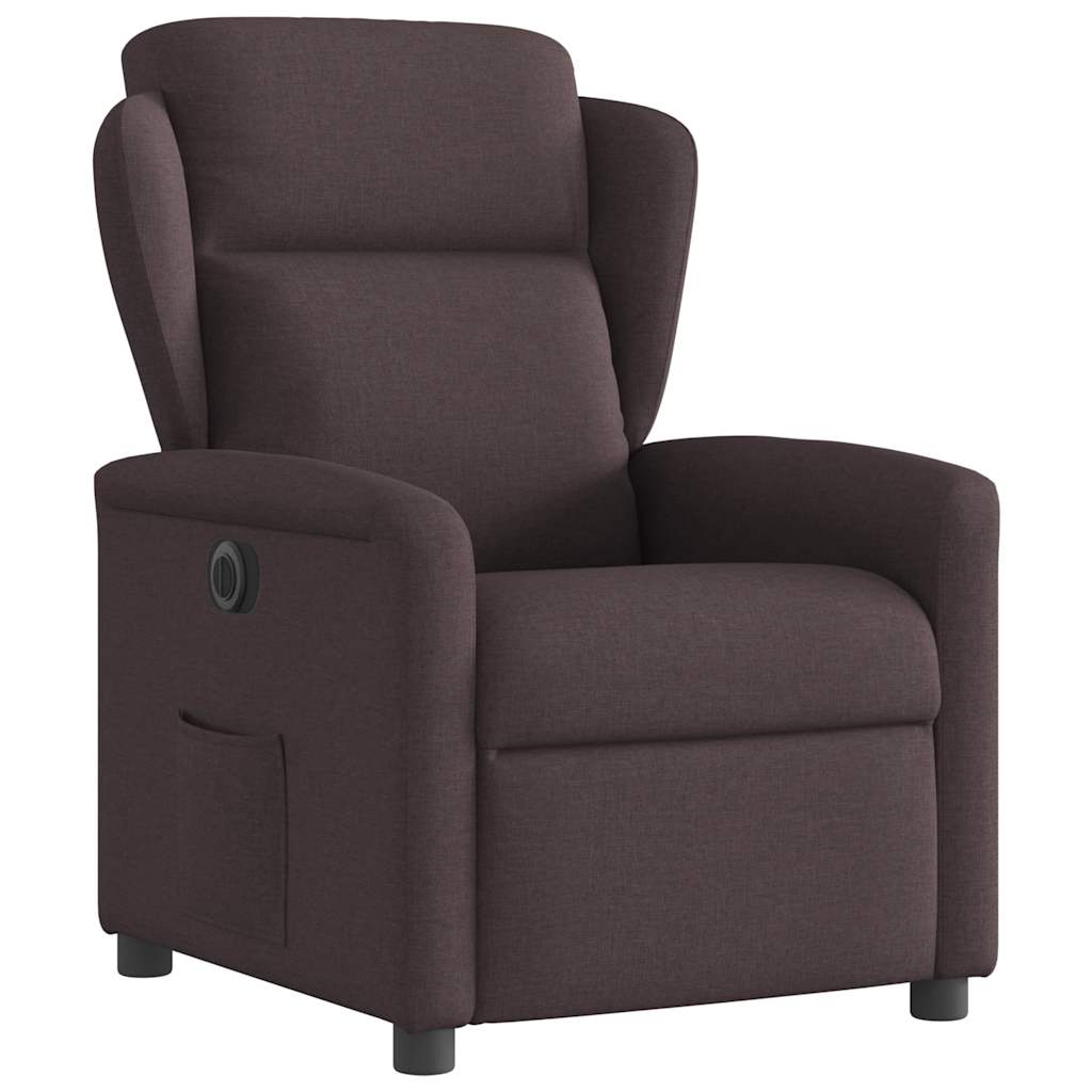 Fauteuil inclinable électrique Marron foncé Tissu