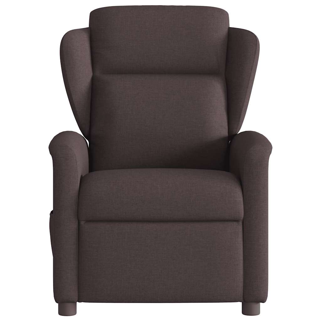 Fauteuil inclinable électrique Marron foncé Tissu
