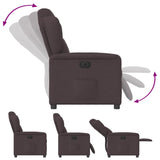 Fauteuil inclinable électrique Marron foncé Tissu