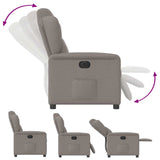 Fauteuil inclinable électrique Taupe Tissu