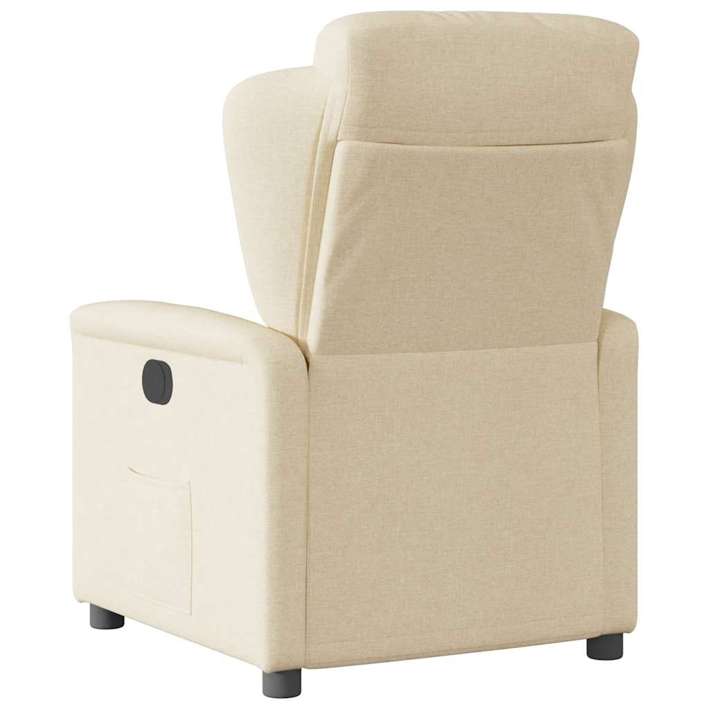 Fauteuil inclinable électrique Crème Tissu