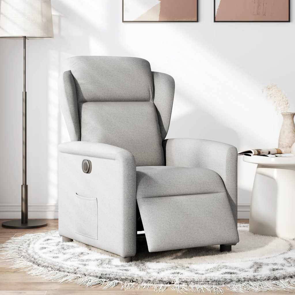 Fauteuil inclinable électrique gris nuage tissu
