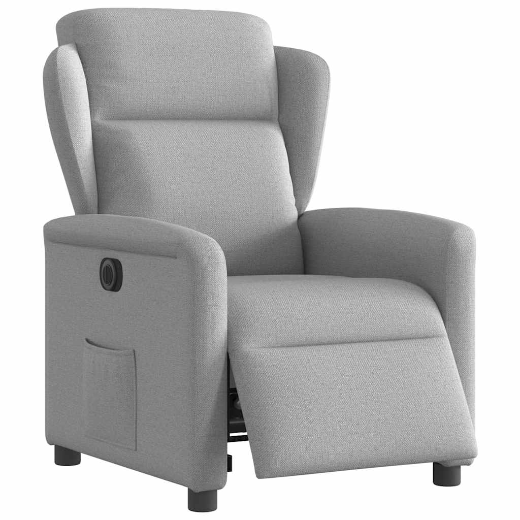 Fauteuil inclinable électrique gris nuage tissu