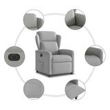 Fauteuil inclinable électrique gris nuage tissu
