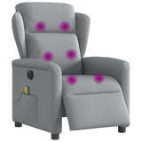 Fauteuil de massage inclinable électrique gris clair tissu