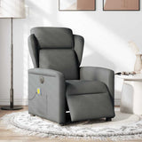 Fauteuil inclinable de massage électrique gris foncé tissu