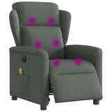 Fauteuil inclinable de massage électrique gris foncé tissu